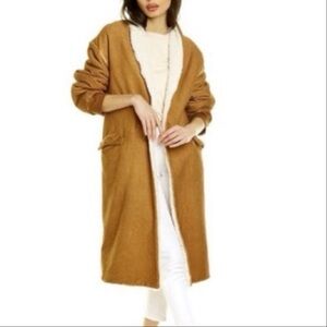 Something Navy - Brown Reversible Teddy Sherpa Lined Coat